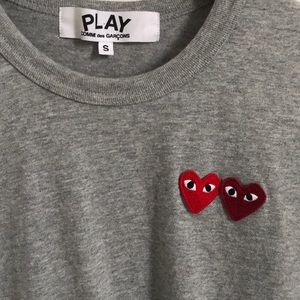 cdg double heart tee